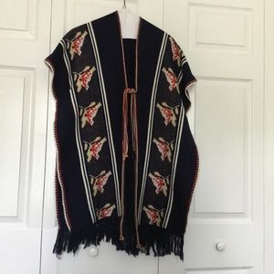 Mexican Style Serape Poncho.